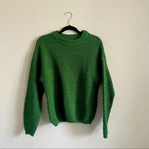 Thick green sweater